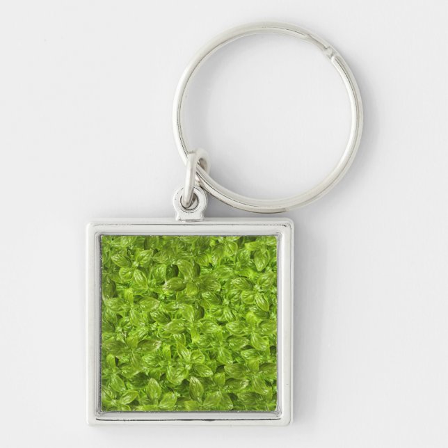Chaveiro Padrão de Folhas de Basil (Frente)