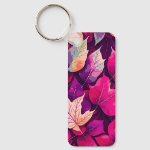 Chaveiro Padrão de Folhas de outono Coloridas