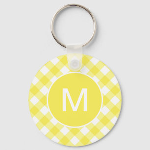 Chaveiro Padrão de Ginga Clássico Amarelo Claro com Monogra