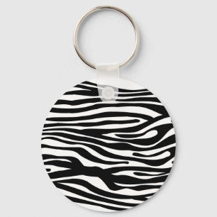 Chaveiro Padrão de impressão zebra - preto e branco