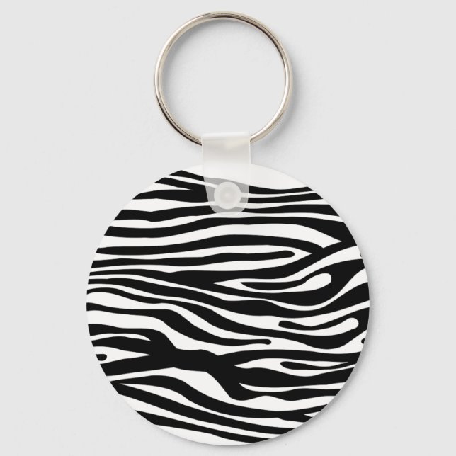 Chaveiro Padrão de impressão zebra - preto e branco (Frente)