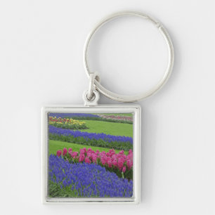 Chaveiro Padrão de Jacinto-de-uva, tulipas e
