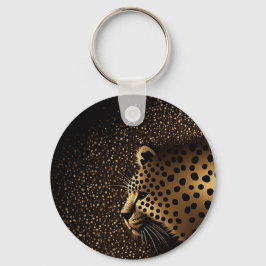 Chaveiro Padrão de Jaguar Dourado