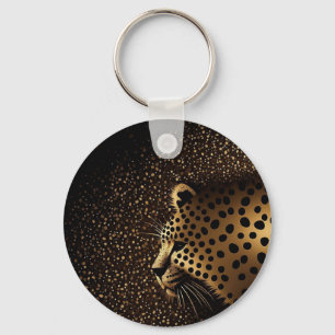 Chaveiro Padrão de Jaguar Dourado
