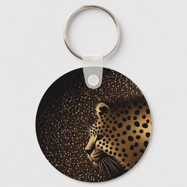 Chaveiro Padrão de Jaguar Dourado           (Frente)