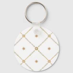 Chaveiro Padrão de Joia em Treliça Pearl Sunburst