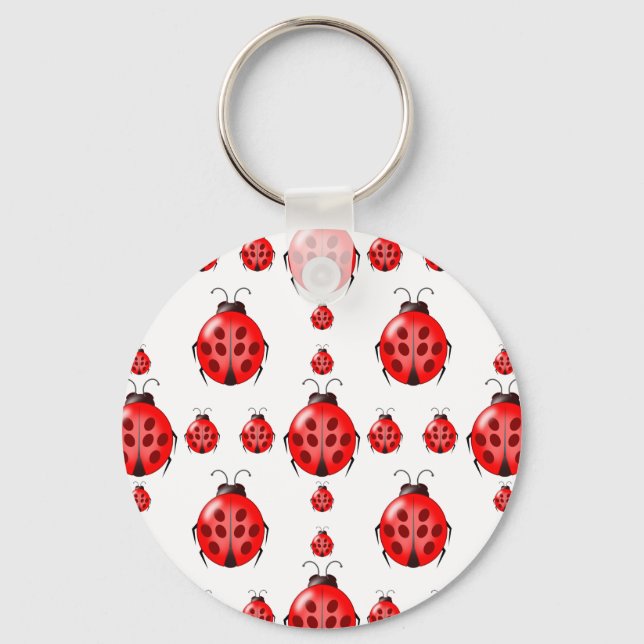 Chaveiro Padrão de Ladybug Vermelho (Frente)