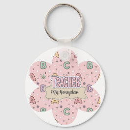 Chaveiro Padrão de Letras da Escola de Professora Rosa