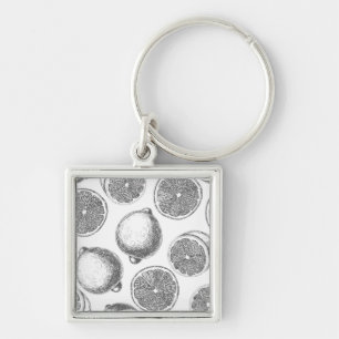 Chaveiro Padrão de limão desenhado à mão