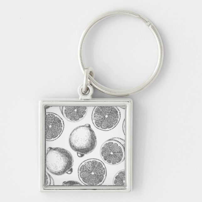 Chaveiro Padrão de limão desenhado à mão (Frente)