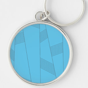 Chaveiro Padrão de linha abstrato azul, simples, elegante