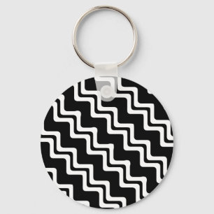 Chaveiro Padrão de linha de cor dupla de Zig Zag diagonal