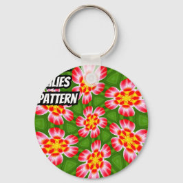 Chaveiro Padrão de lírios vermelhos