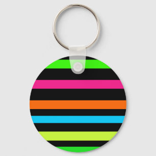 Chaveiro Padrão de Listras Neon