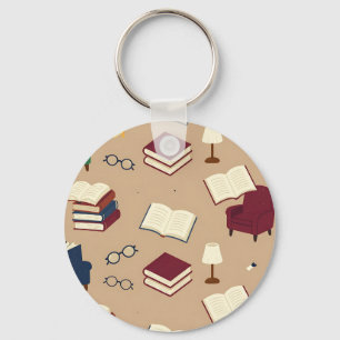 Chaveiro Padrão de Livros de Cantinho de Leitura Aconchegan