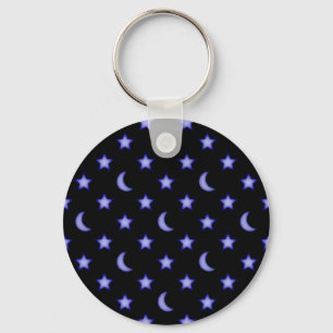 Chaveiro Padrão de luas e estrelas