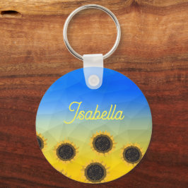 Chaveiro Padrão de malha geométrica da Ucrânia Flor Seu nom