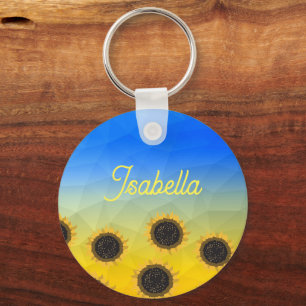 Chaveiro Padrão de malha geométrica da Ucrânia Flor Seu nom