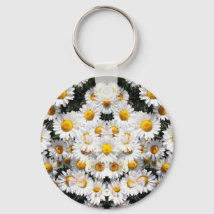 Chaveiro Padrão de Margaridas Caleidoscópio