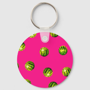 Chaveiro padrão de melancia rosa