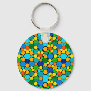 Chaveiro Padrão de mosaico geométrico abstrato