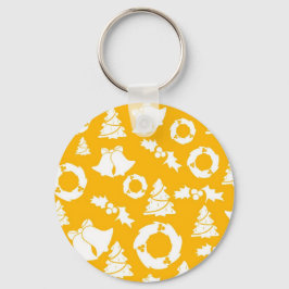 Chaveiro Padrão de Natal Amarelo