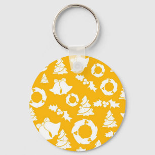 Chaveiro Padrão de Natal Amarelo