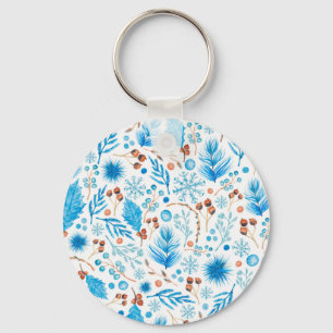 Chaveiro Padrão de Natal Azul
