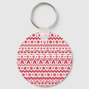 Chaveiro Padrão de natal festivo sem soldadura.