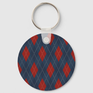 Chaveiro Padrão de Natal Real Blue Argyle