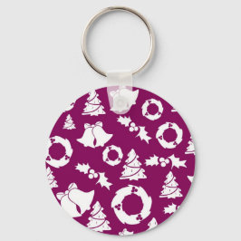 Chaveiro Padrão de Natal Roxo