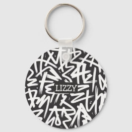Chaveiro Padrão de Nome Personalizado com Grafite — Urbano