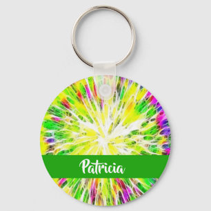 Chaveiro Padrão de nome personalizado do corante de tempo 