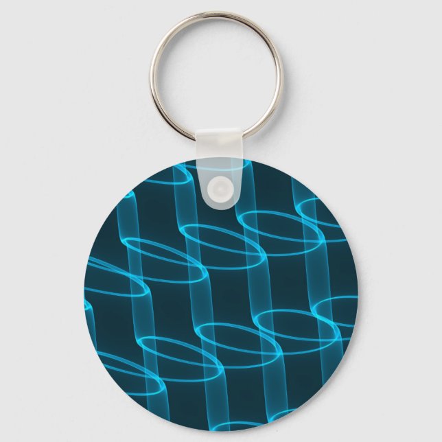 Chaveiro Padrão de Onda Azul Luminoso (Frente)