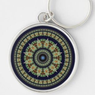 Chaveiro Padrão de ornamentado fractal verde