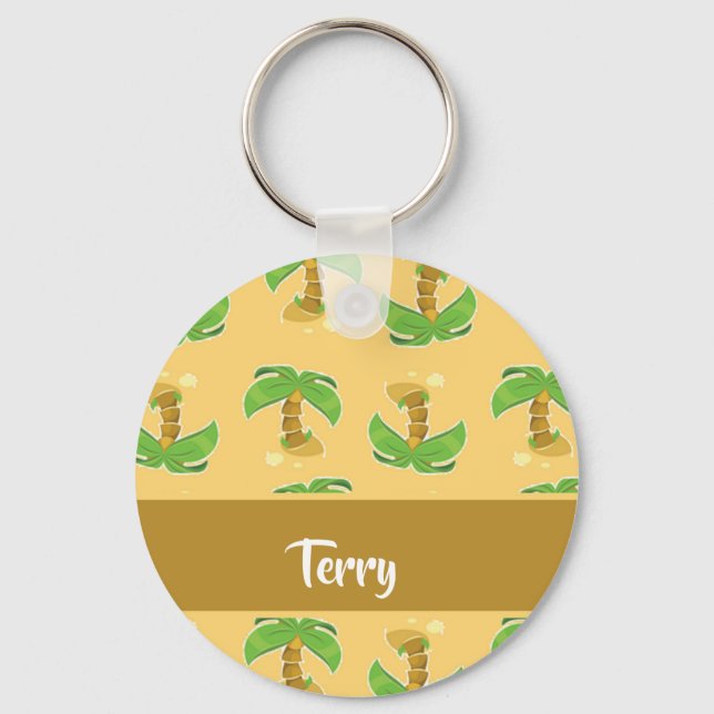 Chaveiro Padrão de palmeiras tropicais (Frente)