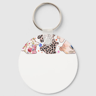 Chaveiro padrão de Páscoa de coelho, retrô, vintage