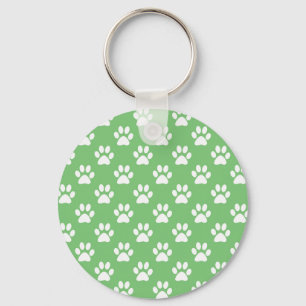 Chaveiro Padrão de patas verdes e brancas