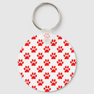 Chaveiro Padrão de patas vermelhas