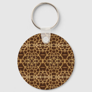 Chaveiro Padrão de Pelo de Girafa Exótico da Moda Estampa d