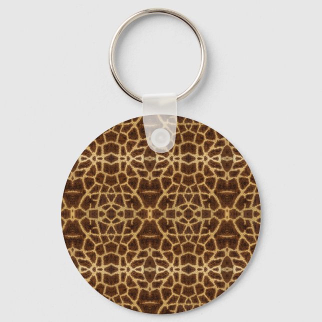 Chaveiro Padrão de Pelo de Girafa Exótico da Moda Estampa d (Frente)