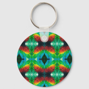 Chaveiro Padrão de penas de papagaio coloridas