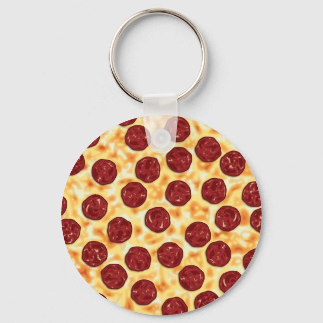 Chaveiro Padrão de Pizza de Pepperoni (Frente)