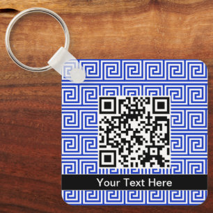 Chaveiro Padrão de Praças da Chave Meandro Grega Azul