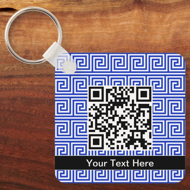 Chaveiro Padrão de Praças da Chave Meandro Grega Azul (Frente)