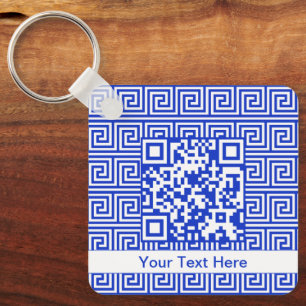 Chaveiro Padrão de Praças da Chave Meandro Grega Azul