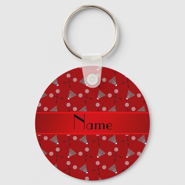 Chaveiro Padrão de símbolo vermelho de nome personalizado (Frente)