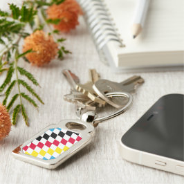 Chaveiro Padrão de Sinalizador de Diamante Baviera Azul Ama