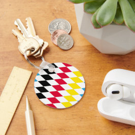 Chaveiro Padrão de Sinalizador de Diamante Baviera Azul Ama