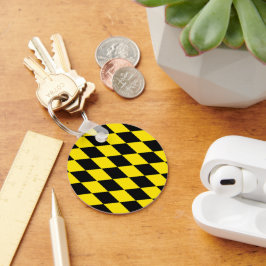 Chaveiro Padrão de Sinalizador Diamante da Baviera Preta e